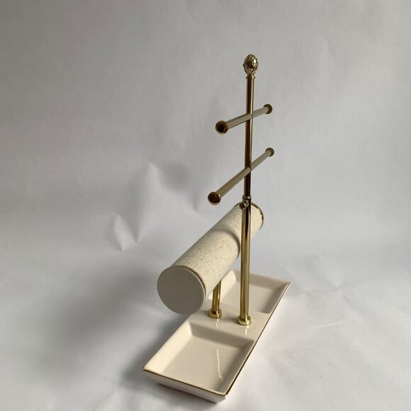 West Emory Bracelet Bar Jewelry Organizer Storage Ceramic White Gold - Picture 4 of 8